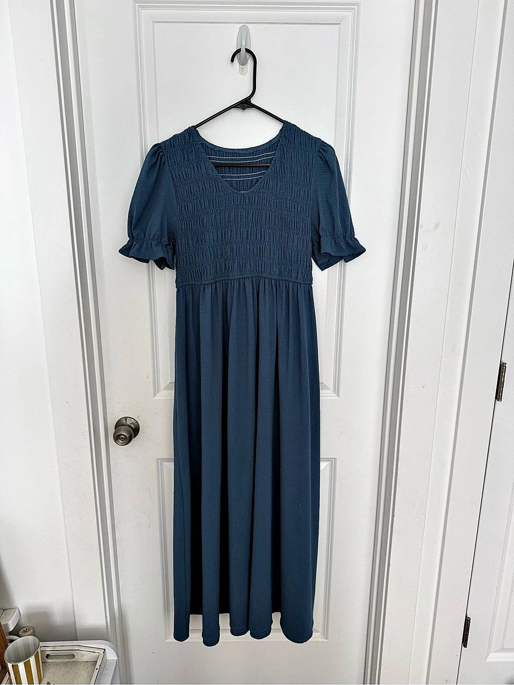 Blue Smocked Maxi Dress Like New